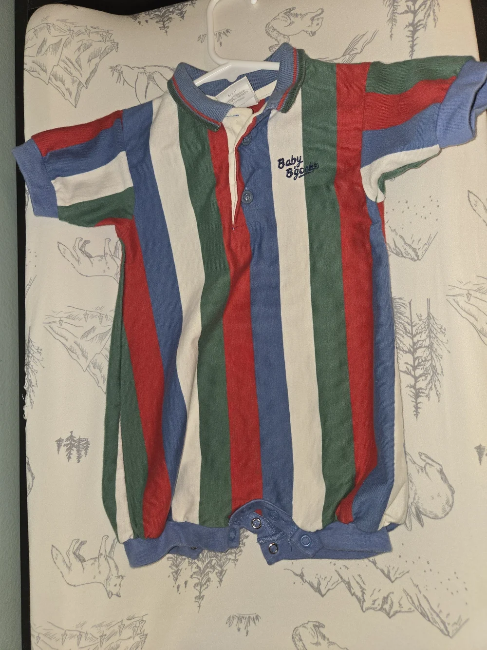 Striped Polo One-Piece in Red, Blue, Green & White